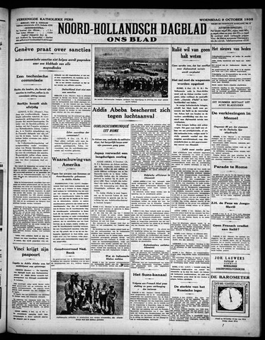 Noord-Hollandsch Dagblad : ons blad 1935-10-09