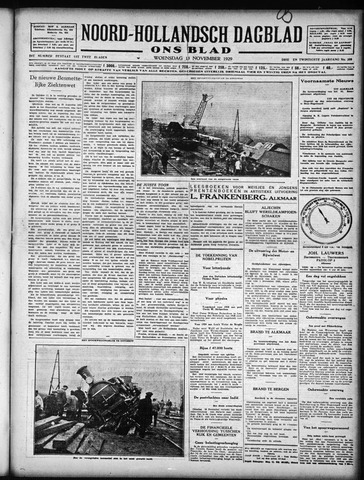 Noord-Hollandsch Dagblad : ons blad 1929-11-13