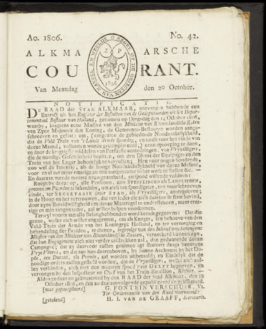 Alkmaarsche Courant 1806-10-20