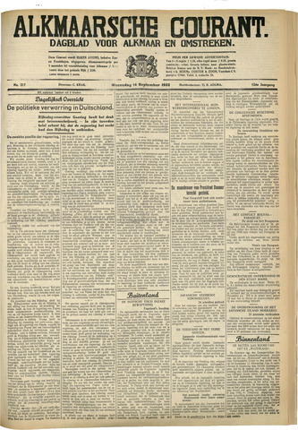 Alkmaarsche Courant 1932-09-14