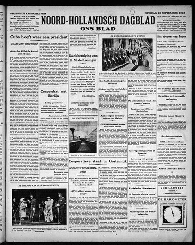 Noord-Hollandsch Dagblad : ons blad 1933-09-12