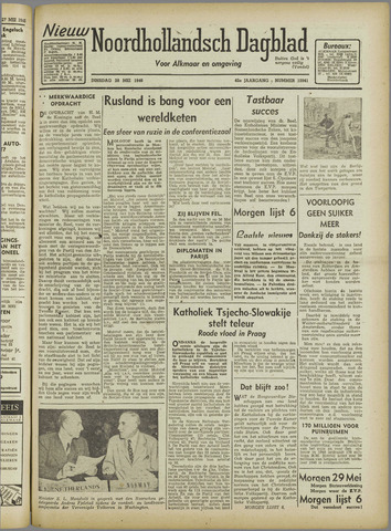 Nieuw Noordhollandsch Dagblad, editie Schagen 1946-05-28