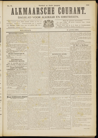 Alkmaarsche Courant 1908-01-13