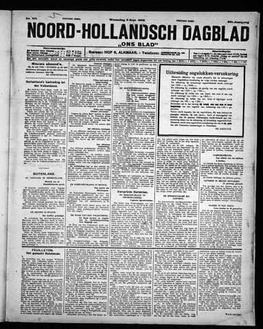 Noord-Hollandsch Dagblad : ons blad 1926-09-08