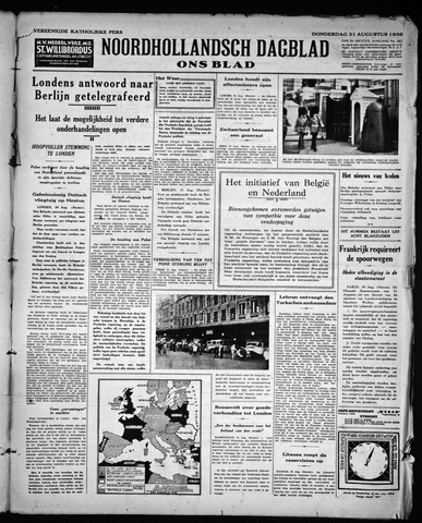 Noord-Hollandsch Dagblad : ons blad 1939-08-31