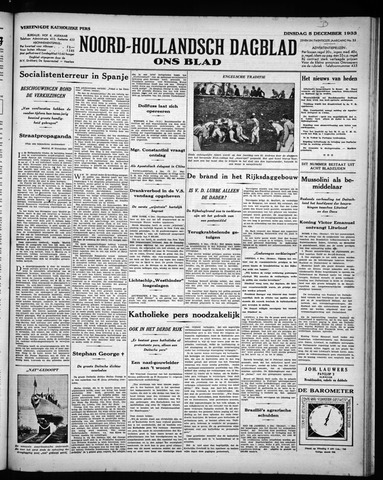 Noord-Hollandsch Dagblad : ons blad 1933-12-05
