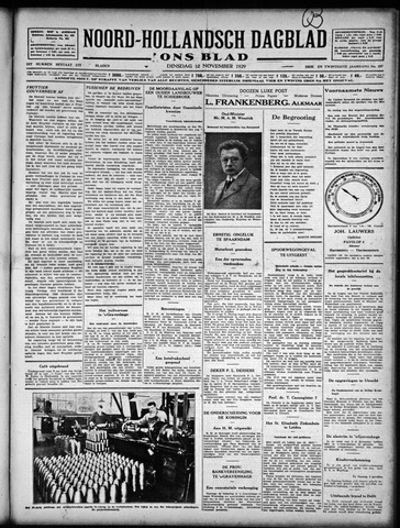 Noord-Hollandsch Dagblad : ons blad 1929-11-12