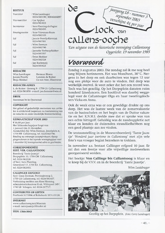 De Clock van Callens-Ooghe 2003-09-01