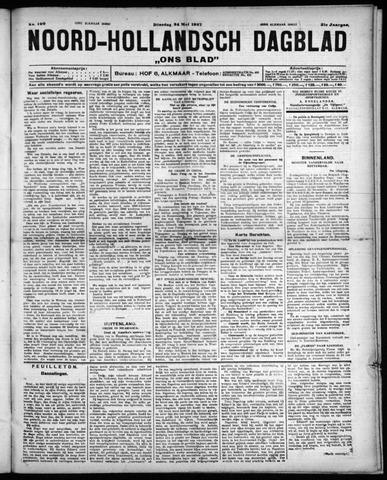 Noord-Hollandsch Dagblad : ons blad 1927-05-24