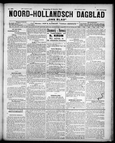 Noord-Hollandsch Dagblad : ons blad 1927-10-12