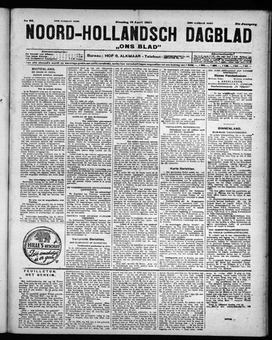 Noord-Hollandsch Dagblad : ons blad 1927-04-12