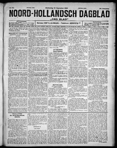 Noord-Hollandsch Dagblad : ons blad 1925-09-24