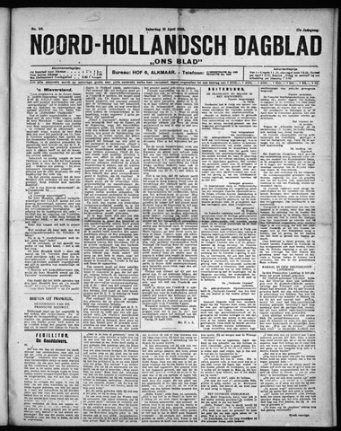 Noord-Hollandsch Dagblad : ons blad 1923-04-21