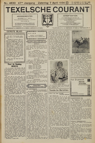 Texelsche Courant 1934-04-07