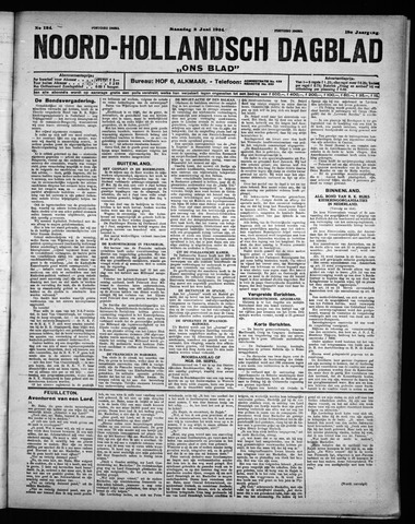 Noord-Hollandsch Dagblad : ons blad 1924-06-02