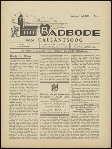 Badbode voor Callantsoog 1950-07-01