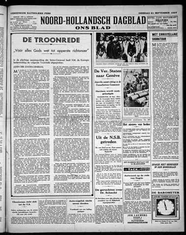Noord-Hollandsch Dagblad : ons blad 1937-09-21