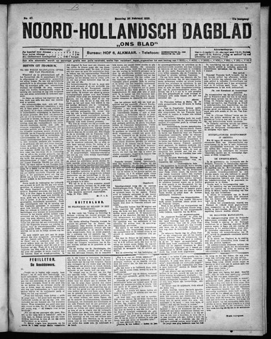 Noord-Hollandsch Dagblad : ons blad 1923-02-26