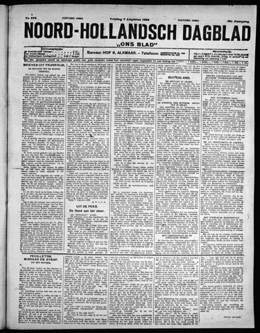Noord-Hollandsch Dagblad : ons blad 1925-08-07