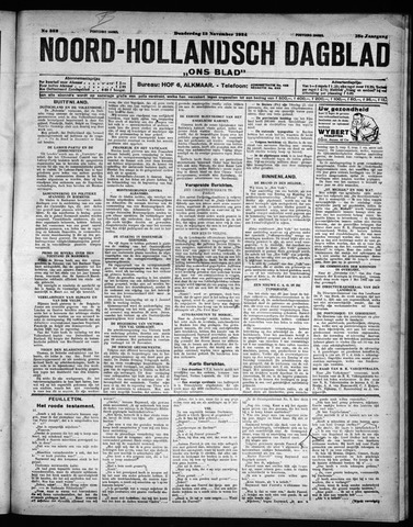 Noord-Hollandsch Dagblad : ons blad 1924-11-13