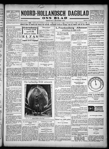 Noord-Hollandsch Dagblad : ons blad 1930-10-07