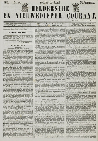 Heldersche en Nieuwedieper Courant 1876-04-30