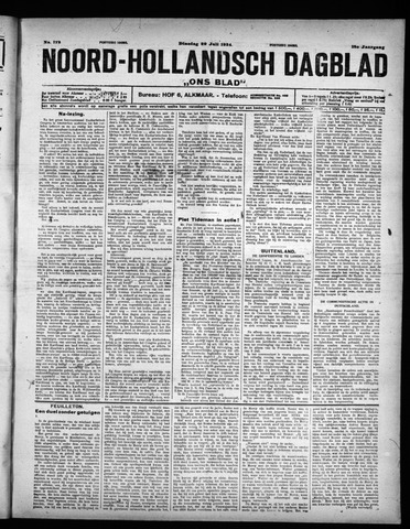 Noord-Hollandsch Dagblad : ons blad 1924-07-29