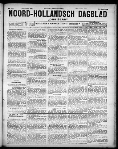 Noord-Hollandsch Dagblad : ons blad 1927-10-13