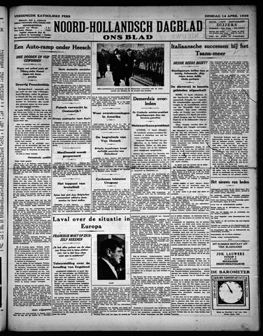 Noord-Hollandsch Dagblad : ons blad 1936-04-14