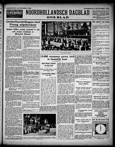 Noord-Hollandsch Dagblad : ons blad 1938-09-08