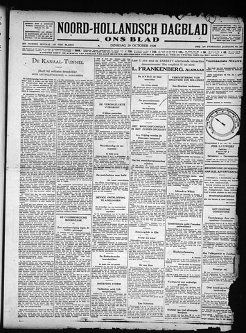 Noord-Hollandsch Dagblad : ons blad 1929-10-29