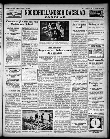 Noord-Hollandsch Dagblad : ons blad 1939-10-16