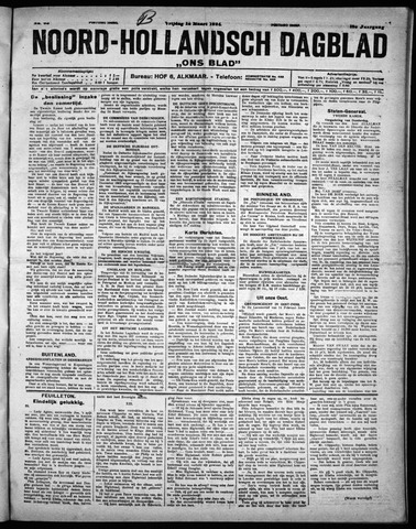 Noord-Hollandsch Dagblad : ons blad 1924-03-14