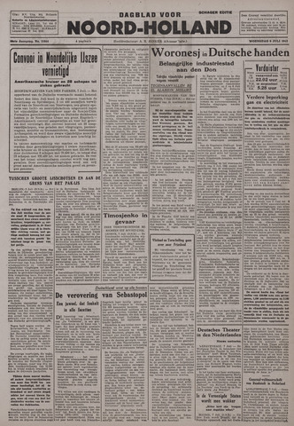 Dagblad Noord-Holland, Schager editie 1942-07-08