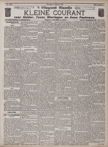 Vliegend blaadje : nieuws- en advertentiebode voor Den Helder 1914-02-11
