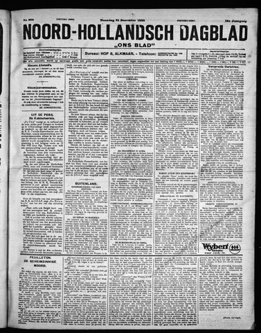 Noord-Hollandsch Dagblad : ons blad 1925-12-21