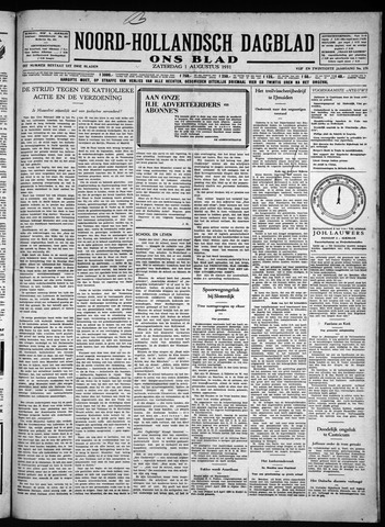 Noord-Hollandsch Dagblad : ons blad 1931-08-01