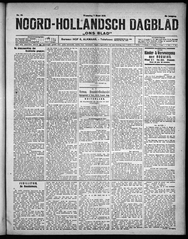 Noord-Hollandsch Dagblad : ons blad 1923-03-07
