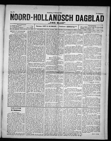 Noord-Hollandsch Dagblad : ons blad 1923-02-08