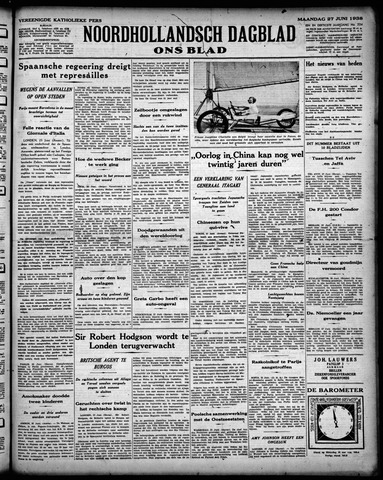 Noord-Hollandsch Dagblad : ons blad 1938-06-27