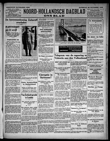 Noord-Hollandsch Dagblad : ons blad 1936-11-28