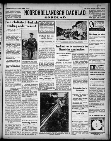 Noord-Hollandsch Dagblad : ons blad 1939-10-20