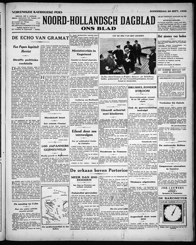 Noord-Hollandsch Dagblad : ons blad 1932-09-29