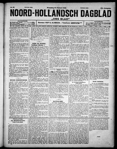 Noord-Hollandsch Dagblad : ons blad 1926-01-27
