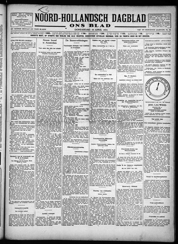 Noord-Hollandsch Dagblad : ons blad 1931-04-16