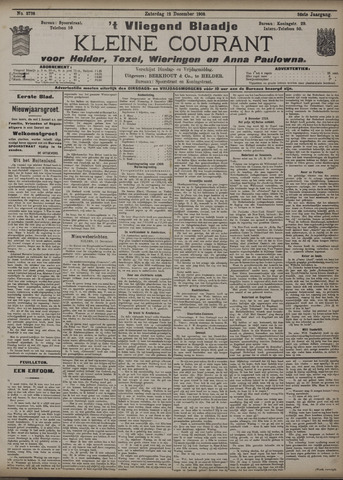 Vliegend blaadje : nieuws- en advertentiebode voor Den Helder 1908-12-12
