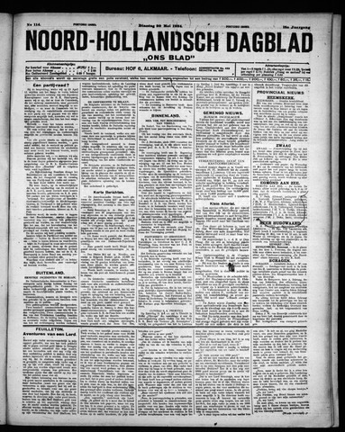 Noord-Hollandsch Dagblad : ons blad 1924-05-20