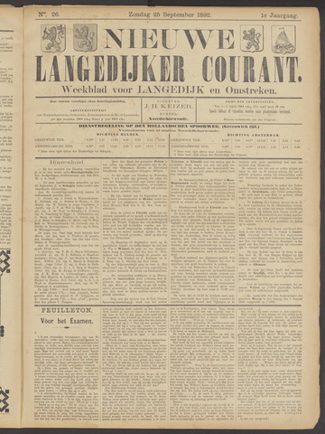 Nieuwe Langedijker Courant 1892-09-25