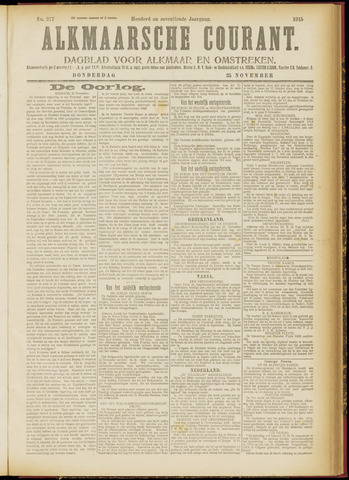 Alkmaarsche Courant 1915-11-25