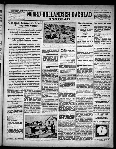 Noord-Hollandsch Dagblad : ons blad 1936-07-30